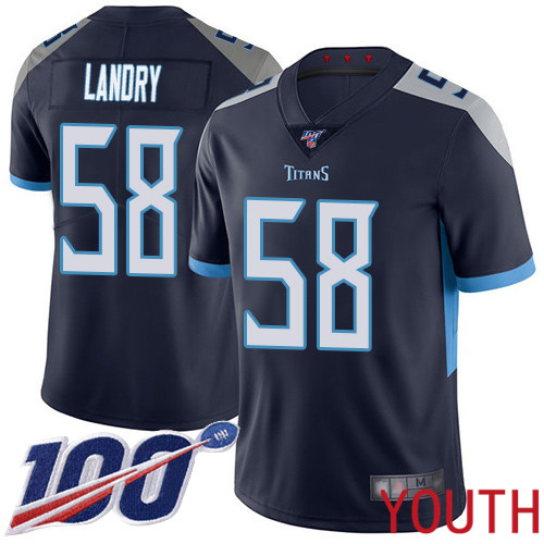Tennessee Titans Limited Navy Blue Youth Harold Landry Home Jersey NFL Football 58 100th Season Vapor Untouchable